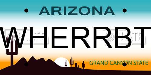 WHERRBT Arizona License Plate