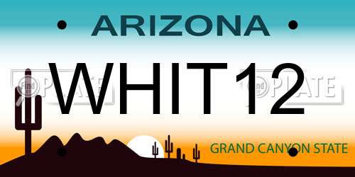 WHIT12 Arizona License Plate