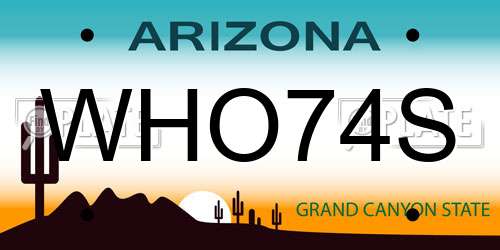WHO74S Arizona License Plate