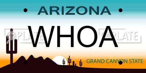 WHOA Arizona License Plate