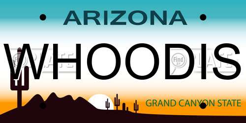 WHOODIS Arizona License Plate