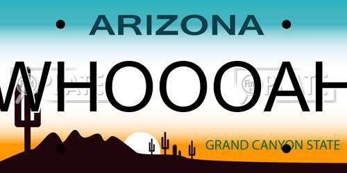 WHOOOAH Arizona License Plate