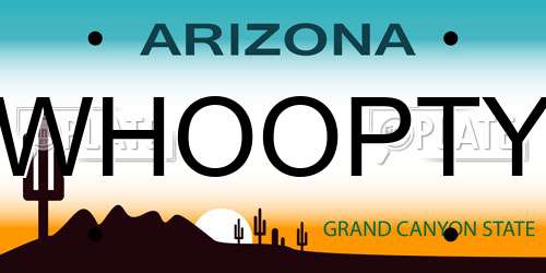 WHOOPTY Arizona License Plate