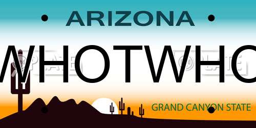 WHOTWHO Arizona License Plate