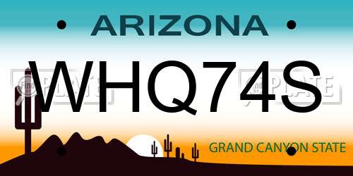 WHQ74S Arizona License Plate