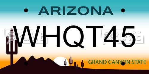 WHQT45 Arizona License Plate