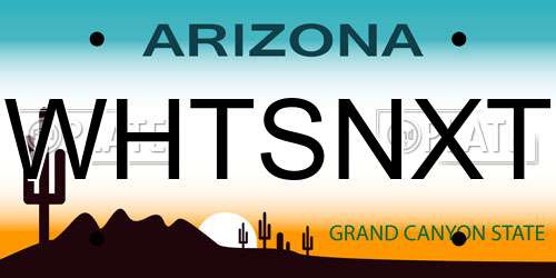 WHTSNXT Arizona License Plate