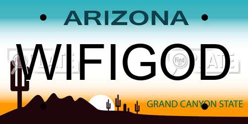 WIFIGOD Arizona License Plate