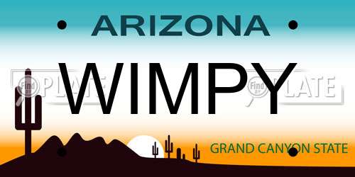 WIMPY Arizona License Plate