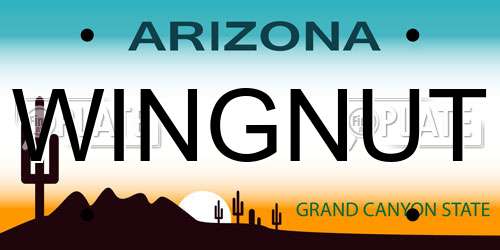 WINGNUT Arizona License Plate