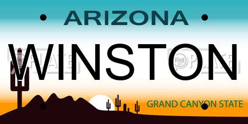 WINSTON Arizona License Plate
