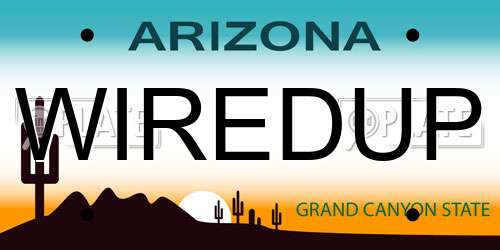 WIREDUP Arizona License Plate