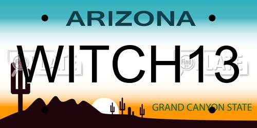WITCH13 Arizona License Plate