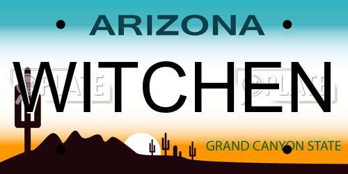 WITCHEN Arizona License Plate