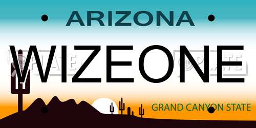 WIZEONE Arizona License Plate