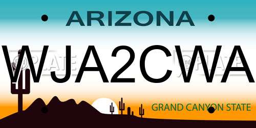 WJA2CWA Arizona License Plate