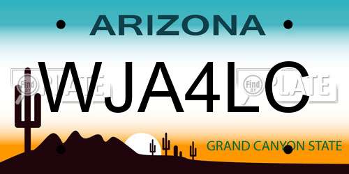 WJA4LC Arizona License Plate
