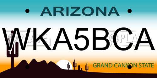 WKA5BCA Arizona License Plate
