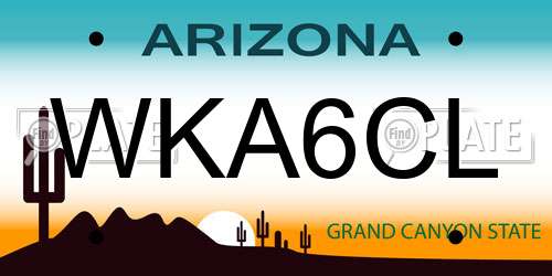 WKA6CL Arizona License Plate
