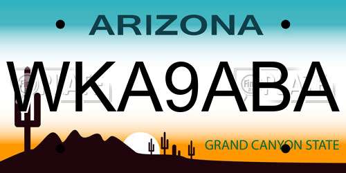 WKA9ABA Arizona License Plate