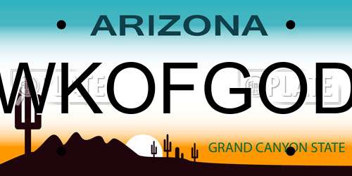 WKOFGOD Arizona License Plate