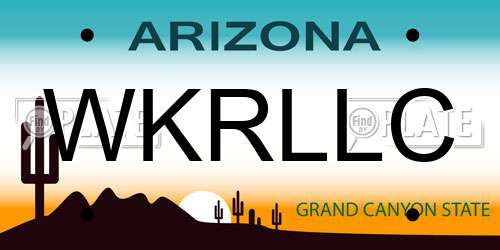 WKRLLC Arizona License Plate