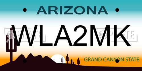 WLA2MK Arizona License Plate