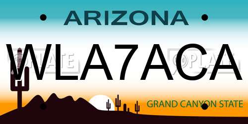 WLA7ACA Arizona License Plate