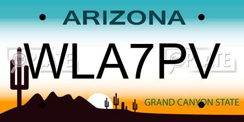 WLA7PV Arizona License Plate