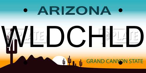 WLDCHLD Arizona License Plate