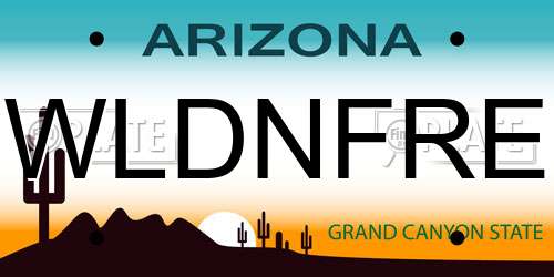 WLDNFRE Arizona License Plate