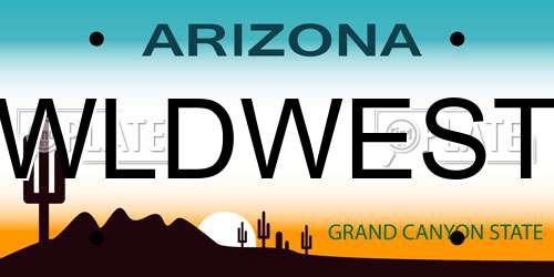 WLDWEST Arizona License Plate