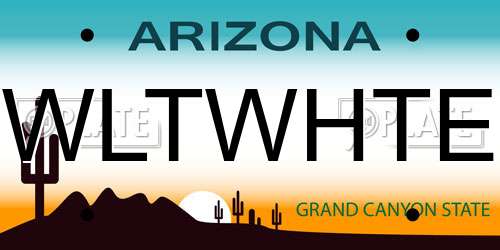 WLTWHTE Arizona License Plate