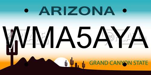 WMA5AYA Arizona License Plate