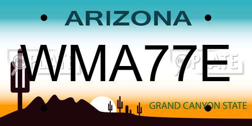 WMA77E Arizona License Plate