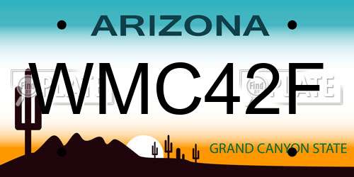WMC42F Arizona License Plate