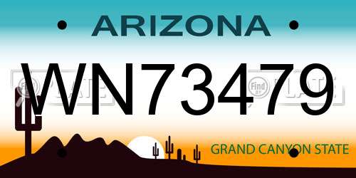 WN73479 Arizona License Plate
