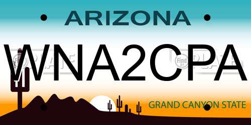 WNA2CPA Arizona License Plate