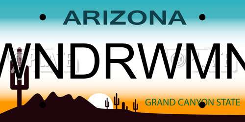 WNDRWMN Arizona License Plate