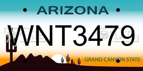 WNT3479 Arizona License Plate