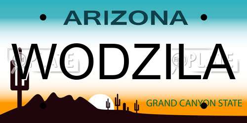 WODZILA Arizona License Plate