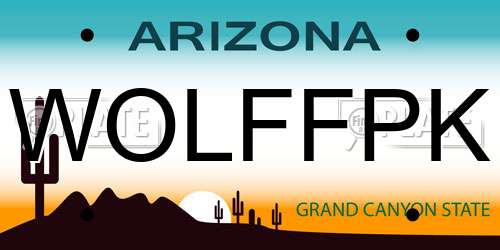 WOLFFPK Arizona License Plate