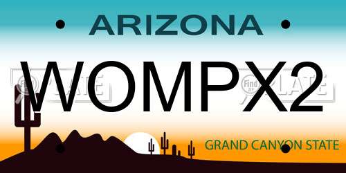 WOMPX2 Arizona License Plate