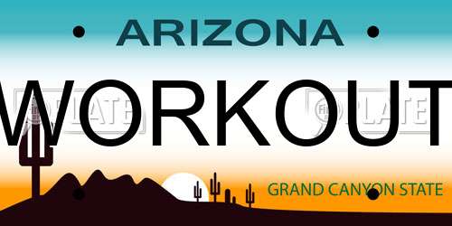 WORKOUT Arizona License Plate