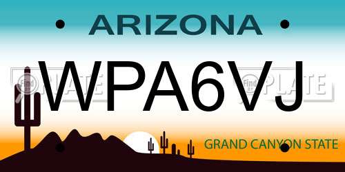 WPA6VJ Arizona License Plate