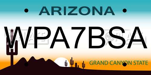 WPA7BSA Arizona License Plate