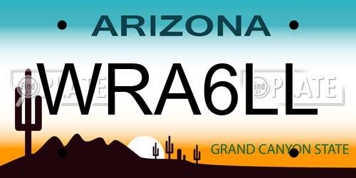 WRA6LL Arizona License Plate