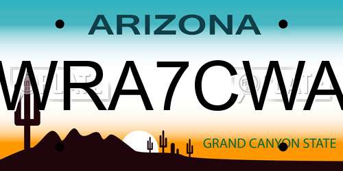 WRA7CWA Arizona License Plate
