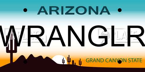 WRANGLR Arizona License Plate