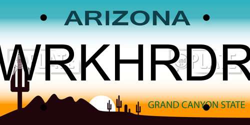 WRKHRDR Arizona License Plate